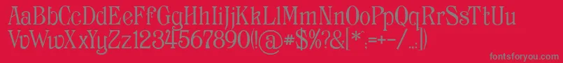 Archaic1897-Schriftart – Graue Schriften auf rotem Hintergrund