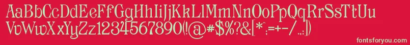 Archaic1897 Font – Green Fonts on Red Background