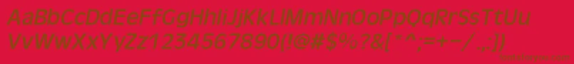OliverItalic Font – Brown Fonts on Red Background