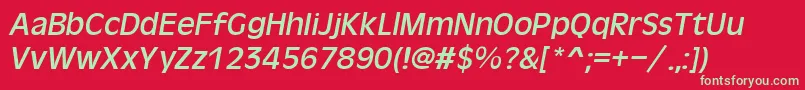 OliverItalic Font – Green Fonts on Red Background
