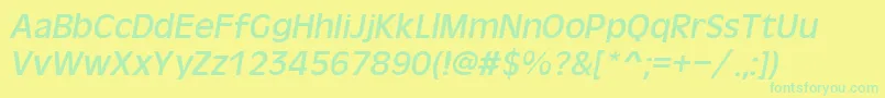 OliverItalic Font – Green Fonts on Yellow Background