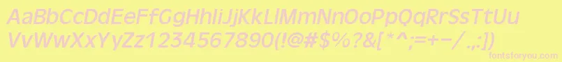 OliverItalic Font – Pink Fonts on Yellow Background