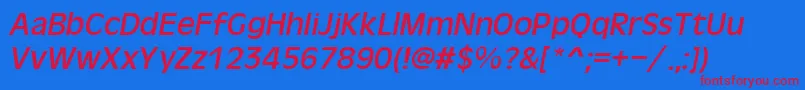OliverItalic Font – Red Fonts on Blue Background