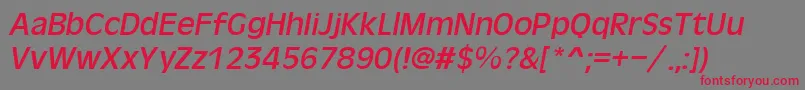OliverItalic Font – Red Fonts on Gray Background