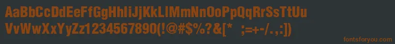 Шрифт HelveticaCondensedBlackSe – коричневые шрифты на чёрном фоне