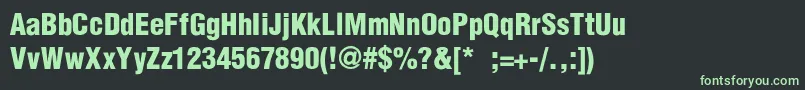 HelveticaCondensedBlackSe-fontti – vihreät fontit mustalla taustalla