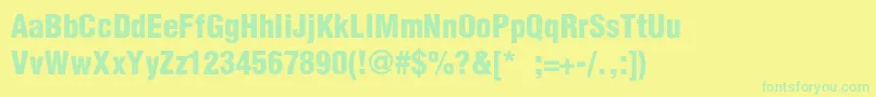 HelveticaCondensedBlackSe Font – Green Fonts on Yellow Background
