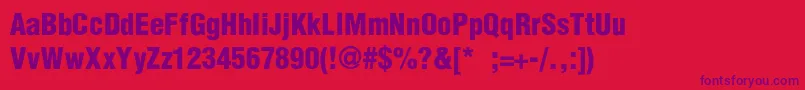 HelveticaCondensedBlackSe Font – Purple Fonts on Red Background