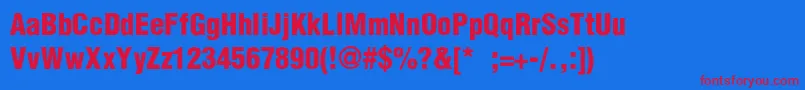 HelveticaCondensedBlackSe Font – Red Fonts on Blue Background