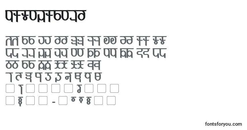 A fonte QijomiBold – alfabeto, números, caracteres especiais