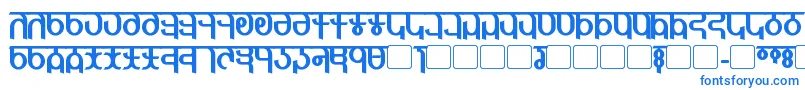 フォントQijomiBold – 白い背景に青い文字