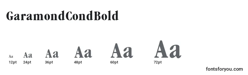 GaramondCondBold Font Sizes