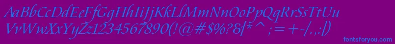 AramisItalic Font – Blue Fonts on Purple Background