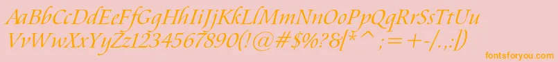 AramisItalic Font – Orange Fonts on Pink Background