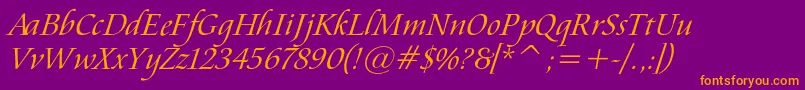 AramisItalic Font – Orange Fonts on Purple Background