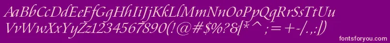 AramisItalic Font – Pink Fonts on Purple Background