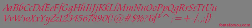 Шрифт AramisItalic – красные шрифты на сером фоне