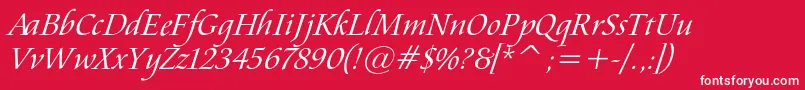 AramisItalic Font – White Fonts on Red Background
