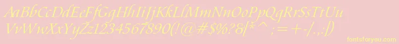 AramisItalic Font – Yellow Fonts on Pink Background