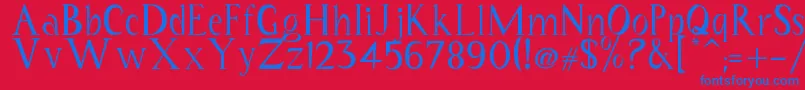 Coriannis Font – Blue Fonts on Red Background