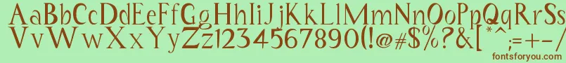 Czcionka Coriannis – brązowe czcionki na zielonym tle