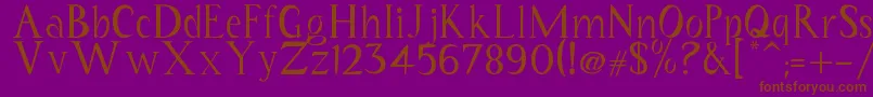 フォントCoriannis – 紫色の背景に茶色のフォント