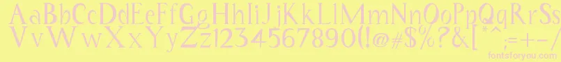 Coriannis Font – Pink Fonts on Yellow Background