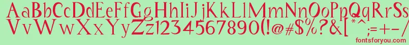Coriannis-fontti – punaiset fontit vihreällä taustalla