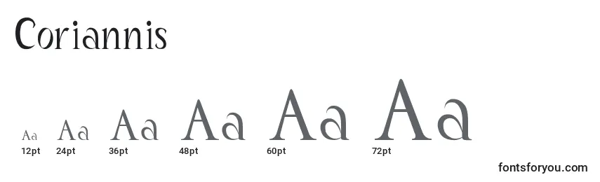 Coriannis Font Sizes