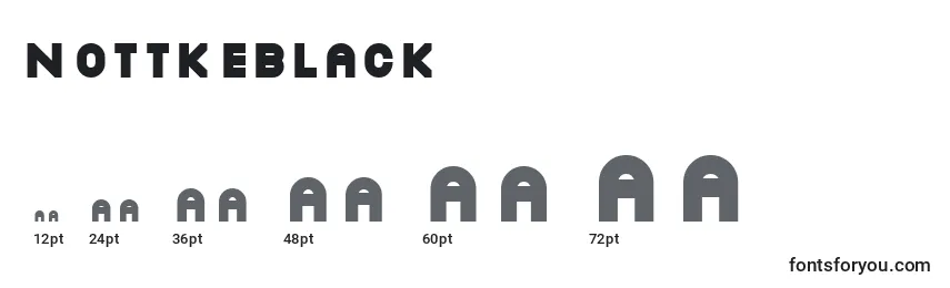 Размеры шрифта Nottkeblack