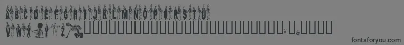 フォントDancingdead – 黒い文字の灰色の背景