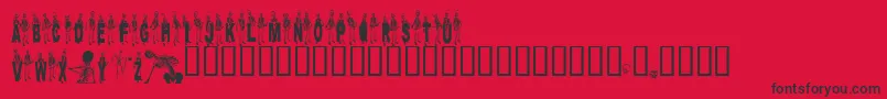 Dancingdead Font – Black Fonts on Red Background