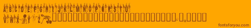 Fonte Dancingdead – fontes marrons em um fundo laranja