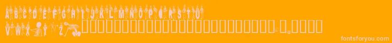 Dancingdead-Schriftart – Rosa Schriften auf orangefarbenem Hintergrund