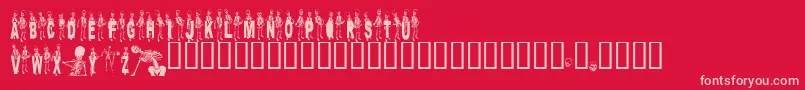 Dancingdead Font – Pink Fonts on Red Background