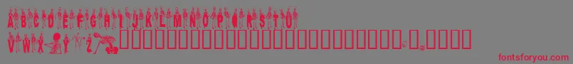 Dancingdead-Schriftart – Rote Schriften auf grauem Hintergrund