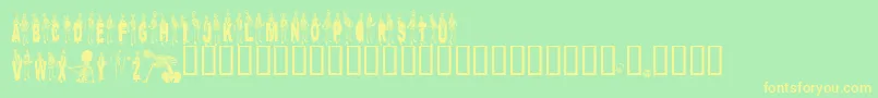 Dancingdead Font – Yellow Fonts on Green Background