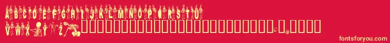 Dancingdead Font – Yellow Fonts on Red Background