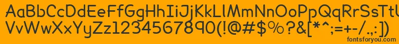 Fonte Lexia – fontes pretas em um fundo laranja
