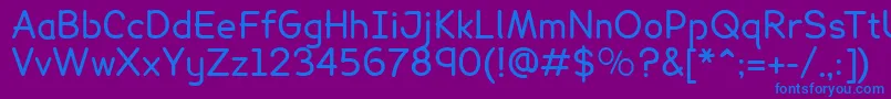 フォントLexia – 紫色の背景に青い文字