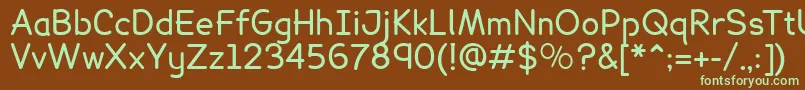 Lexia Font – Green Fonts on Brown Background