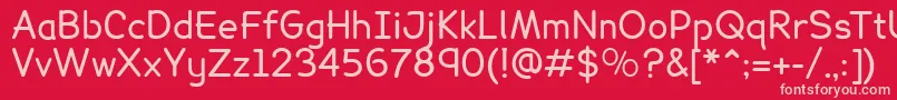 Lexia Font – Pink Fonts on Red Background