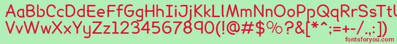 フォントLexia – 赤い文字の緑の背景