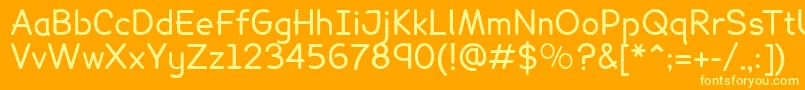 Lexia Font – Yellow Fonts on Orange Background