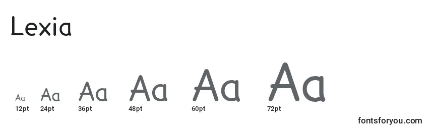Размеры шрифта Lexia