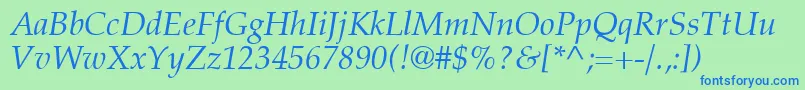 CriteriaSsiItalic Font – Blue Fonts on Green Background