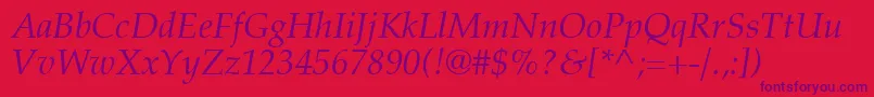 フォントCriteriaSsiItalic – 赤い背景に紫のフォント