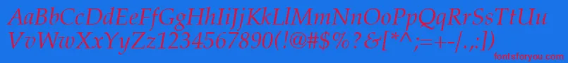 CriteriaSsiItalic Font – Red Fonts on Blue Background