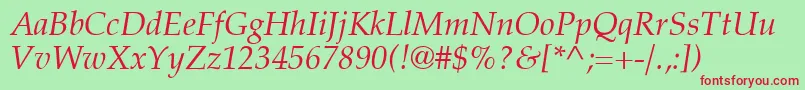 CriteriaSsiItalic Font – Red Fonts on Green Background