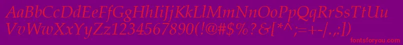 フォントCriteriaSsiItalic – 紫の背景に赤い文字